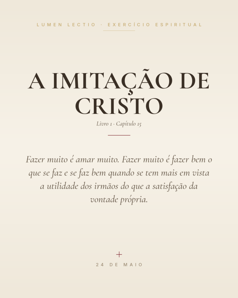 As obras que procedem do amor
