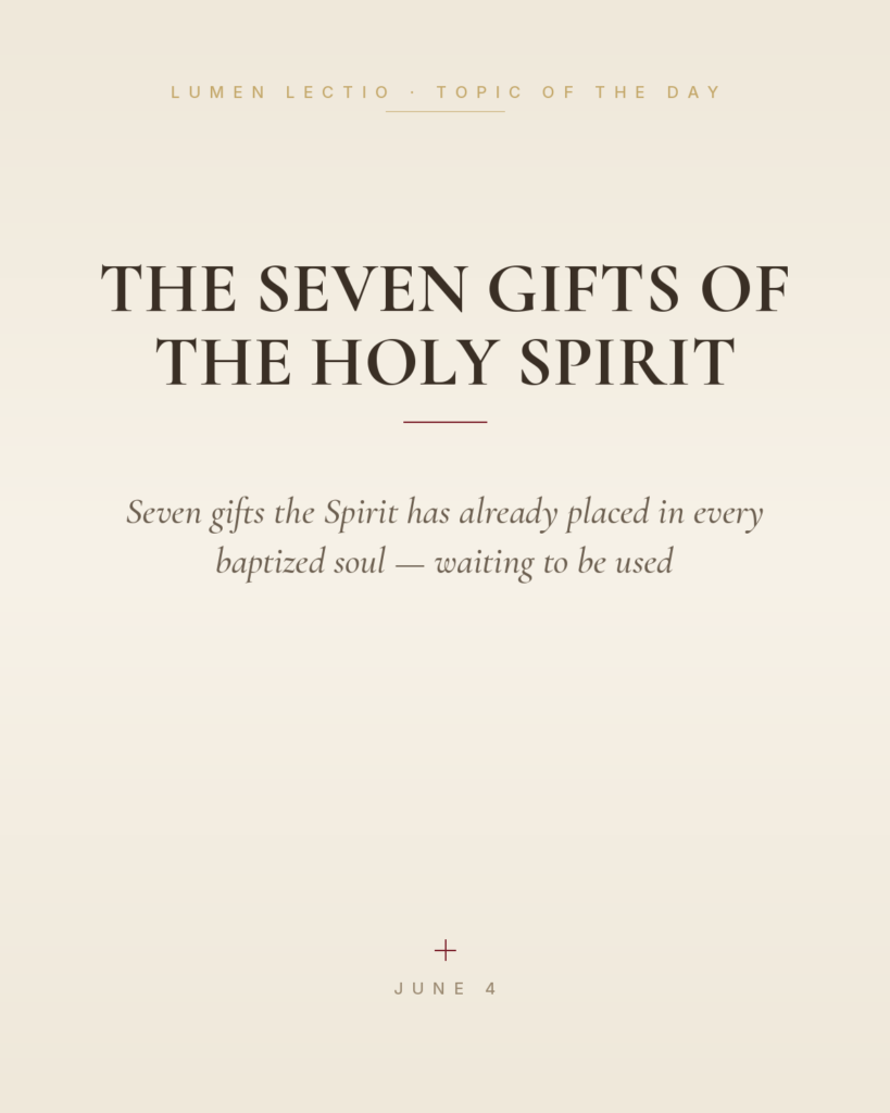 The Seven Gifts of the Holy Spirit — Seven gifts the Spirit has already placed in every baptized soul — waiting to be used