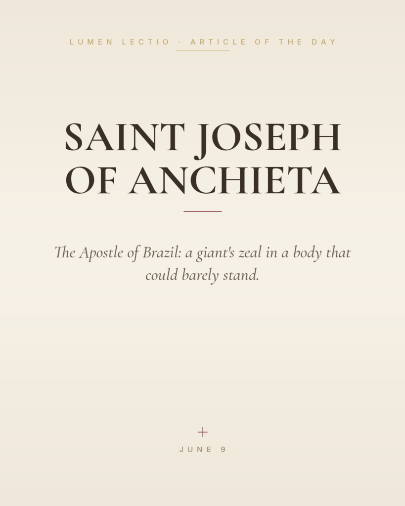 Saint Joseph of Anchieta — The Apostle of Brazil: a giant's zeal in a body that could barely stand.