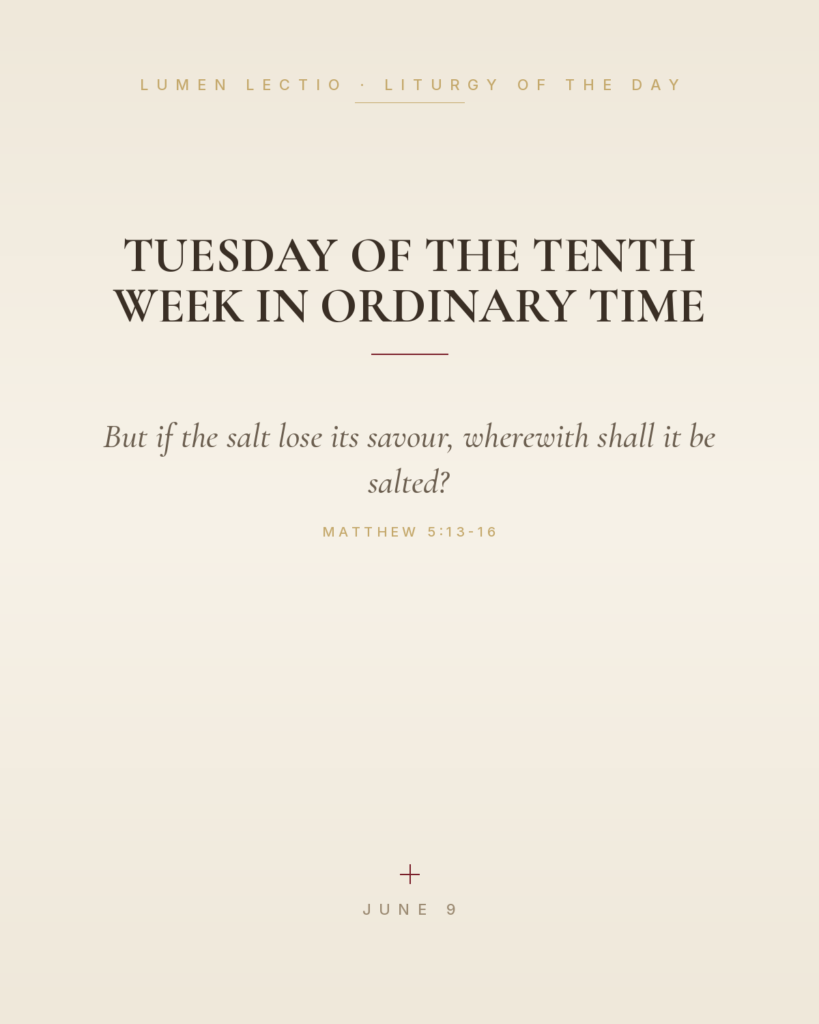 Tuesday of the Tenth Week in Ordinary Time — Matthew 5:13-16